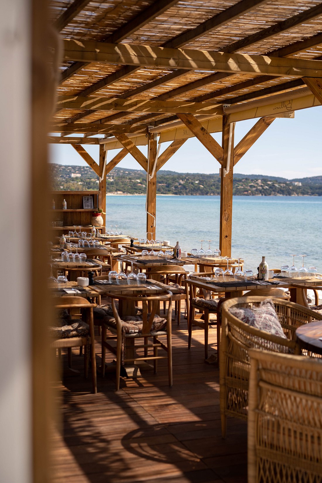 Beach club terrace, Sea view, French Riviera